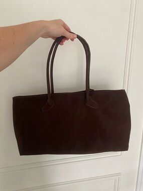 Classic Brown Suede Tote Bag - Elegant Everyday Carry